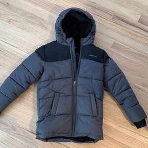Lands' End Kids Gray and Black Puffer Jacket